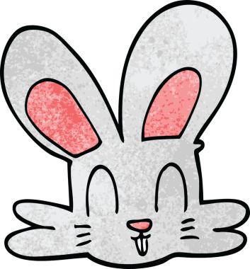 Orijinal karikatür sevimli tavşan