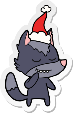 Noel Baba şapkası takan bir kurdun orijinal el yazısı.