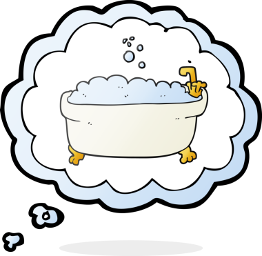 Orijinal serbest çizim düşünce balonu küveti