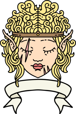 Orijinal Retro Dövme Tarzı Sancaklı barbar karakter yüzü