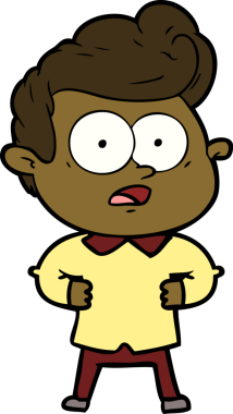 Orijinal çizgi film bakışlı adam