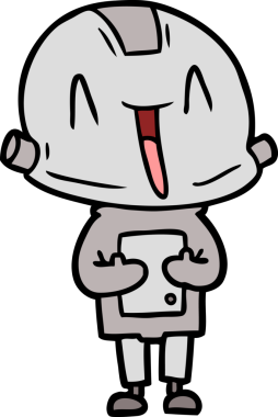 Bir insan tarafından çizilmiş orijinal çizgi film robotu