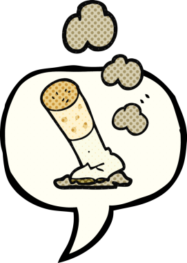 Orijinal serbest çizim çizgi roman konuşma balonu çizgi film sigarası