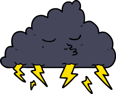 orijinal karikatür fırtına bulutu