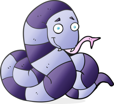 Orijinal serbest çizim çizgi film yılanı