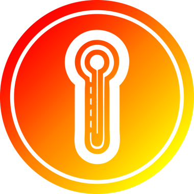 Sıcak eğimli orijinal cam termometre dairesel simgesi