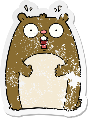 Çizgi filmin orijinal üzgün çıkartması şok edici yer domuzu.