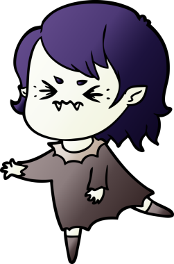 Orijinal kızgın vampir kız çizgi filmi