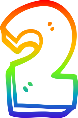 Orijinal gökkuşağı gradyan çizgi çizimi iki numaralı çizgi filmin.