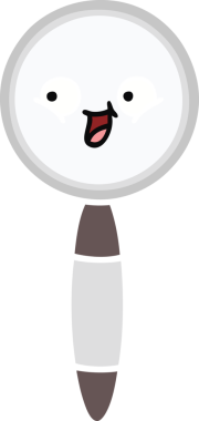 Orijinal düz renk retro büyüteç karikatürü