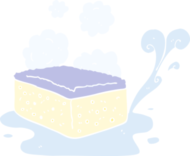 Süngerin orijinal düz renk çizimi