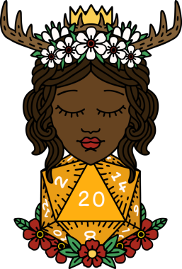 Orijinal Retro Dövme Tarzı 20 zarlı insan Druid