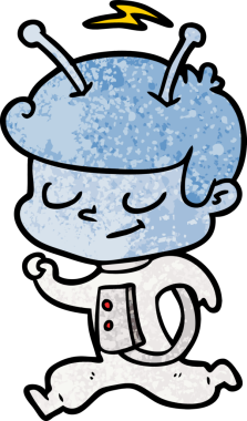 Orijinal dost çizgi film uzay adamı koşuyor