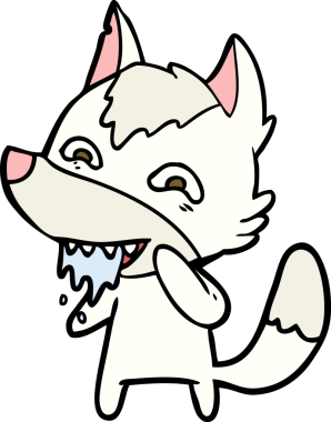 Çizgi film aç kurt.