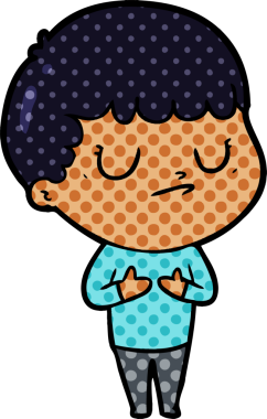 Orijinal karikatür huysuz çocuk