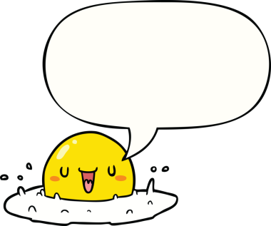 Konuşma baloncuklu orijinal mutlu yumurta.