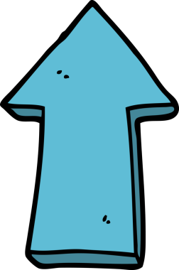 Bir insan tarafından çizilmiş orijinal çizgi film oku