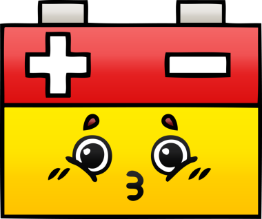 Bir araba aküsünün orjinal gölgelendirilmiş karikatürü