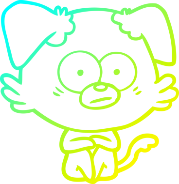 Sinirli bir köpek çizgi filminin orijinal soğuk gradyan çizimi