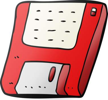 orijinal freehand çizilmiş çizgi film eski bilgisayar diski