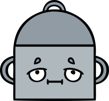 Orijinal bir yemek tenceresi karikatürü.