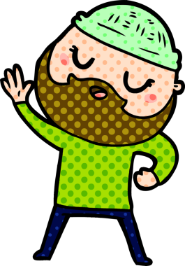 Sakallı orijinal karikatür adamı.