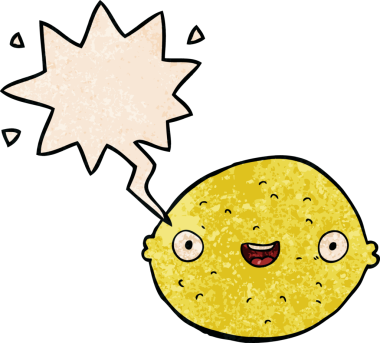 Konuşma baloncuklu orijinal çizgi film limonu.