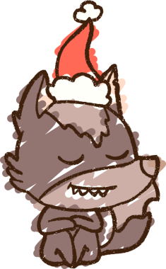 Orijinal Noel Köpek Tebeşiri Çizimi