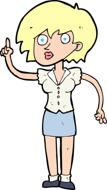 Sorusu olan orijinal çizgi film kadını.