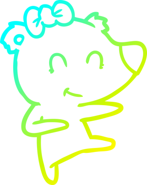 Bir dişi ayı çizgi filminin orijinal soğuk eğimli çizimi