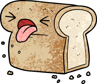 Orijinal çizgi film. İğrenç bir somun ekmek.