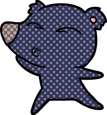 Orijinal karikatür ıslık çalan ayı