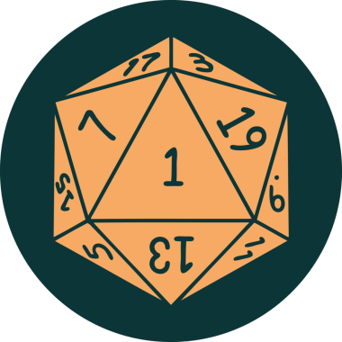 Doğal 1 D20 zarının orijinal simgesi