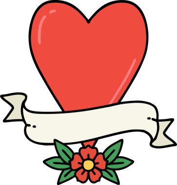 Geleneksel kalp ve bayrak şeklinde orijinal dövme