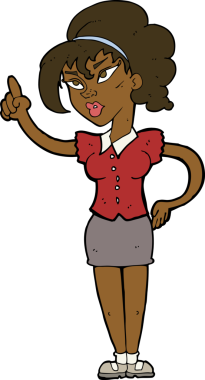 Fikri olan orijinal çizgi film kadını