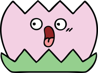 Orijinal bir nilüfer çiçeği çizgi filmi.