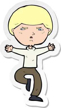 Kızgın bir adamın orijinal çıkartması.