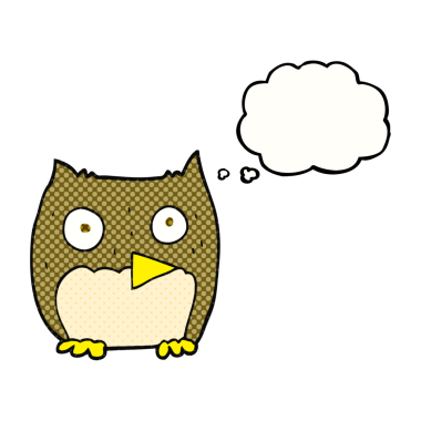 orijinal serbest çizim düşünce baloncuğu çizgi film baykuşu