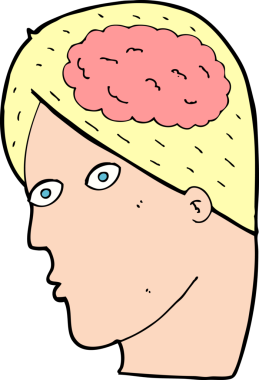 Beyin sembollü orijinal çizgi film başı