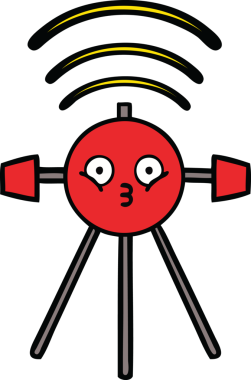 Orijinal şirin bir uydu karikatürü.