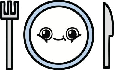 Orijinal bir yemek tabağı karikatürü.