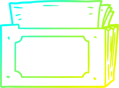 Dosyaların bir çizgi film dizininin orijinal soğuk eğimli çizgi çizimi