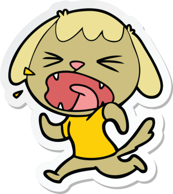 Tatlı bir köpeğin havlamasının orijinal çıkartması.