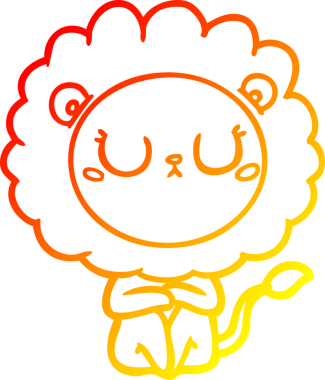 Bir çizgi film aslanının orjinal sıcak çizgi çizimi