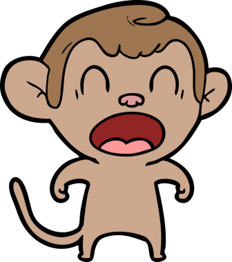Orijinal bağıran çizgi film maymunu