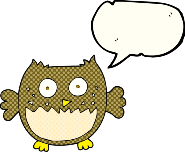 Orijinal serbest çizim çizgi roman konuşma balonu çizgi film baykuşu