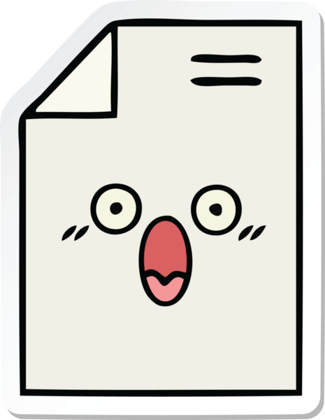 Sevimli bir karikatür kağıdının orijinal çıkartması.