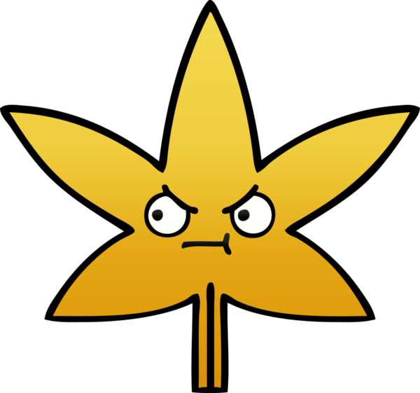 Bir sonbahar yaprağının orjinal gölgelenmiş karikatürü