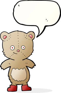 orijinal çizgi film tatlı oyuncak ayı konuşma balonu ile