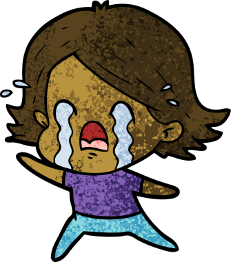 Asıl çizgi film kadını ağlıyor.